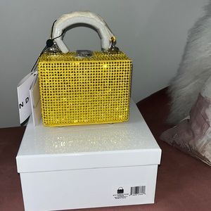 Brandon Blackwood Kendrick Mini Trunk in Citrine mini crystals